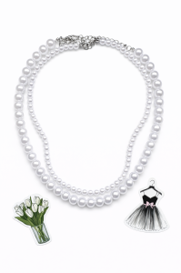 Naszyjnik perłowy - podwójny sogold