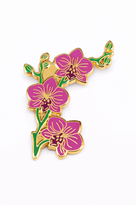 Broszka - Pin w kształcie różowego kwiata sogold
