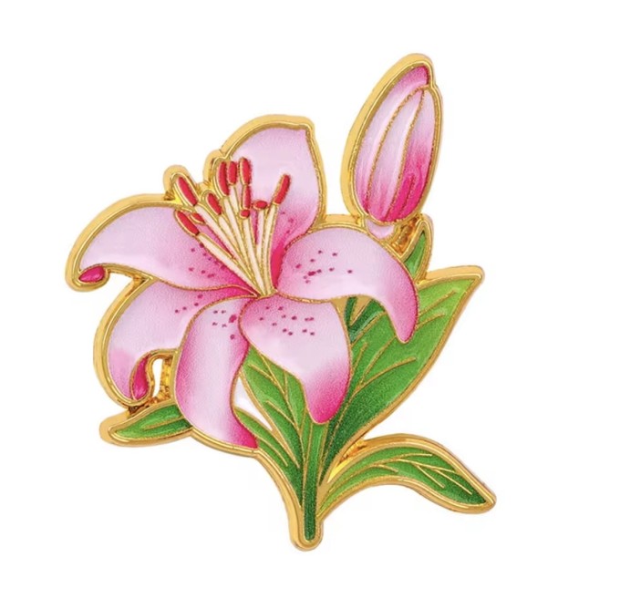 Broszka - Pin w kształcie różowego kwiata
