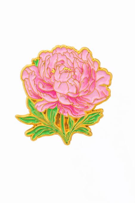 Broszka - Pin w kształcie różowego kwiata