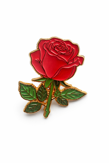 Broszka - Pin w kształcie kwiata - róża