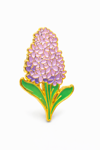 Broszka - Pin w kształcie fioletowego kwiata