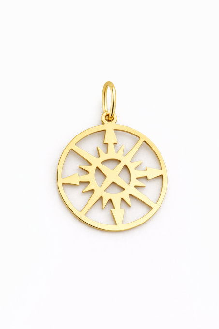 Zawieszka ze złota pr.585 -Koło z kierunkami sogold