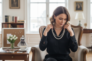 Naszyjnik perłowy - dwie warstwy