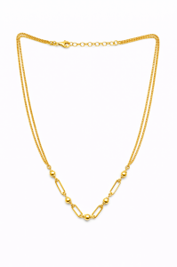 Naszyjnik srebrny pozłacany - z elementami paper clip sogold