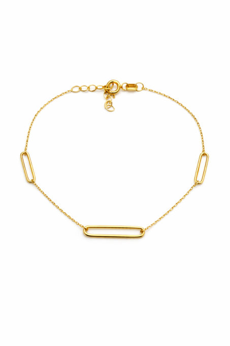Złota bransoletka paper clip pr.585 sogold