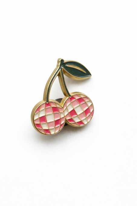 Broszka - Pin w kształcie wisienek - Disco Wiśnie