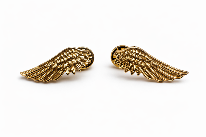 Broszki - pin pozłacane - Skrzydła sogold