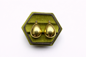 Kolczyki srebrne pozłacane - krople sogold