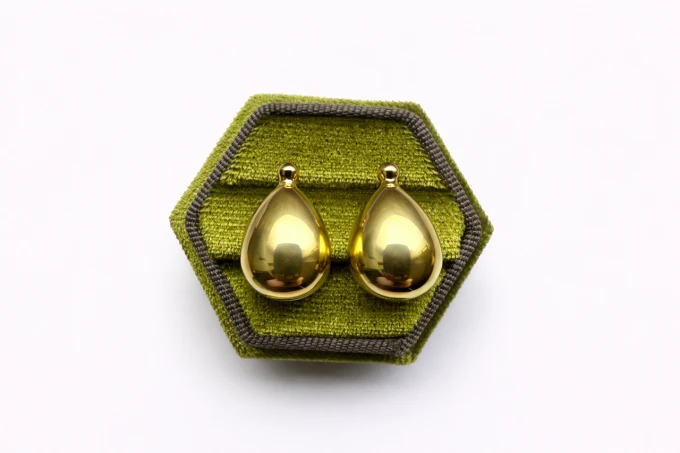 Kolczyki srebrne pozłacane - krople sogold
