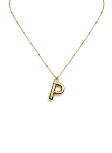 Naszyjnik pozłacany z dużą literką - P sogold