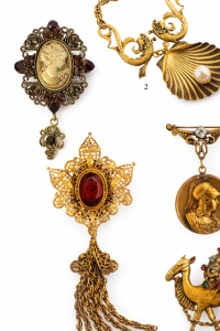 Broszka w stylu Vintage - Kamea sogold