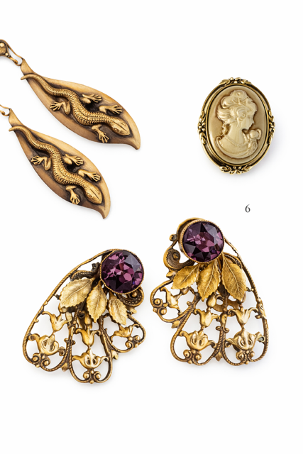 Broszka w stylu Vintage - Kamea sogold