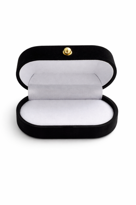 Pudełko na pierścionki w stylu Vintage - czarne sogold