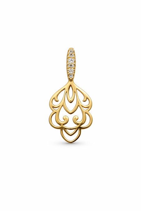 Zawieszka Złota 585 z Cyrkoniami – Elegancka Ażurowa | Sogold