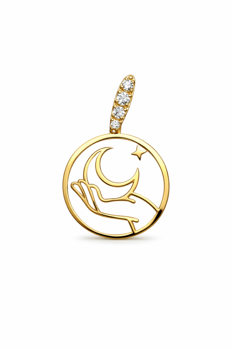 Zawieszka Złota 585 z Cyrkoniami – Elegancka Ażurowa | Sogold