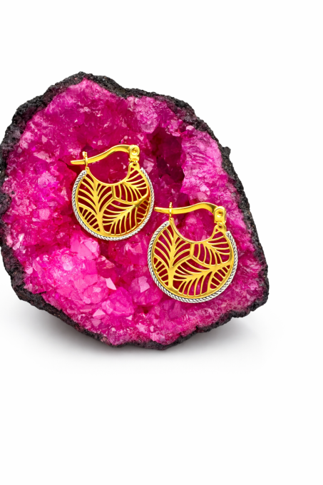 Kolczyki Złote 585 Koła Ażurowe – Eleganckie 14K | Sogold