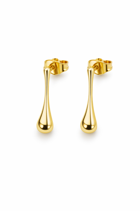 Kolczyki Krople Złote – Minimalistyczne Kolczyki Wiszące | Sogold