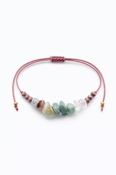 bransoletka z naturalnych kamieni amazonit kwarc różowy jadeit cytryn sogold