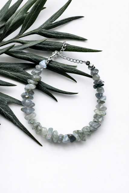 bransoletka z naturalnego zielonego kwarcu garden quartz sogold
