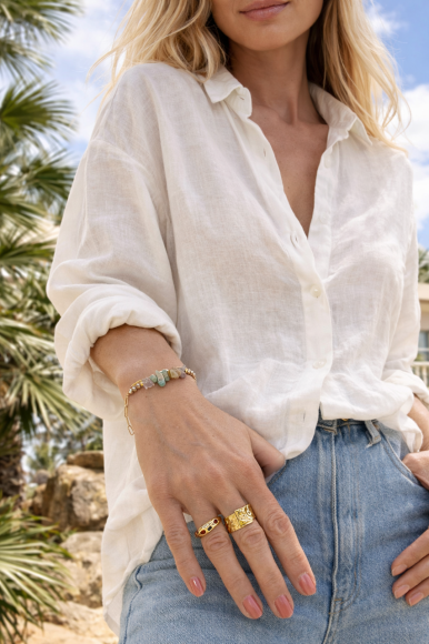 bransoletka z naturalnych kamieni amazonit kwarc różowy jadeit cytryn sogold