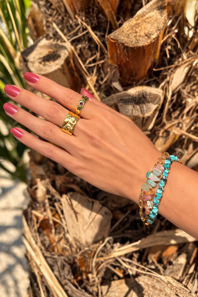 bransoletka z naturalnych kamieni turkus lawa wulkaniczna turkusowa sogold