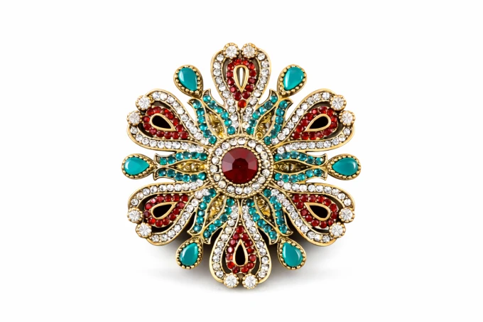 Elegancka Broszka Vintage z Kamieniami | Sogold