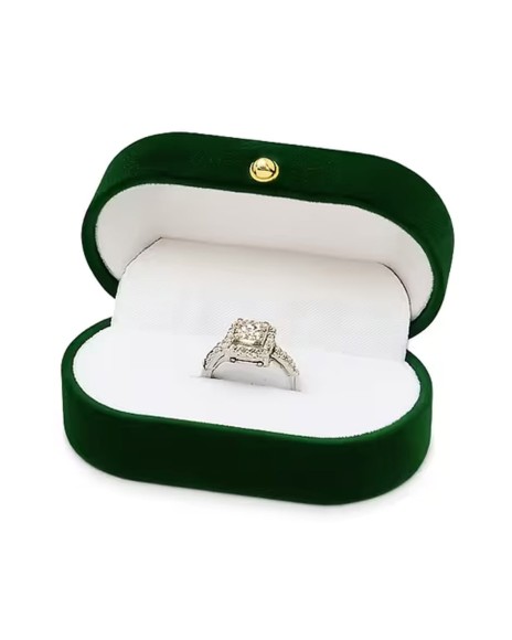 Pudełko na pierścionki w stylu Vintage zielone