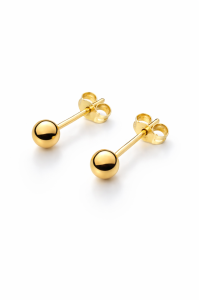 Złote kolczyki na sztyfcie - kulki 5mm sogold