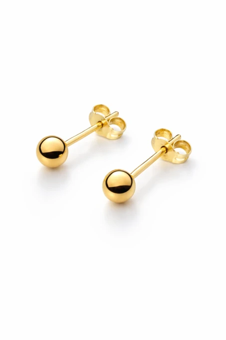 Złote kolczyki na sztyfcie - kulki 5mm sogold