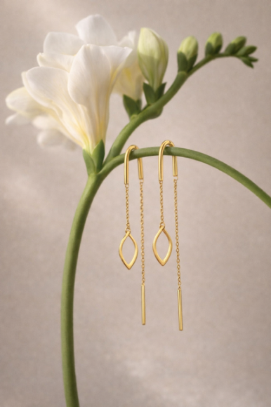 Kolczyki pozłacane wiszące łezki