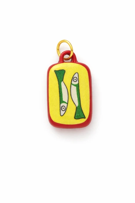 Zawieszka pozłacana Mini art - Sardynki w puszce