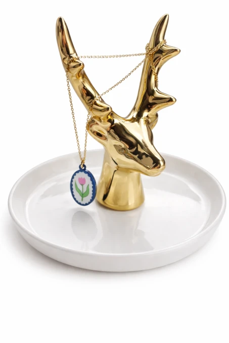 Naszyjnik pozłacany Mini art - Kwiat w grantowej ramce sogold