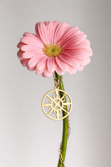 Zawieszka ze złota pr.585 -Koło z kierunkami