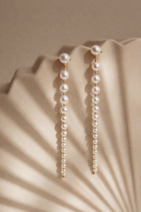 Kolczyki perłowe długie - wiszące sogold.pl