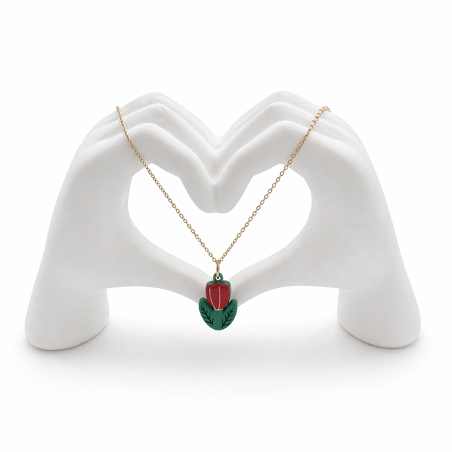 dekoracyjna figurka dłoni tworzących serce minimalistyczna biała