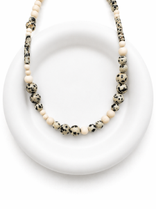 Naszyjnik z kamieniami naturalnymi jaspis dalmatyński - choker sogold