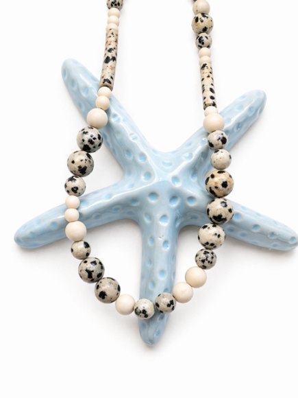 Naszyjnik z kamieniami naturalnymi jaspis dalmatyński - choker sogold